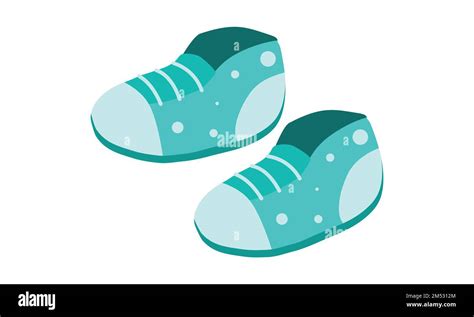 Baby shoes clipart. Simple cute green baby shoes or sneakers flat ...