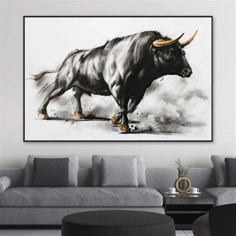 157 Bull Painting Bull Wall Art Bull Prints Animals Wall Art Animals ...