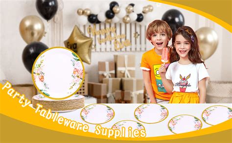 Ahpyeuhk Pcs Paper Plates Inch Party Plates Disposable Dessert