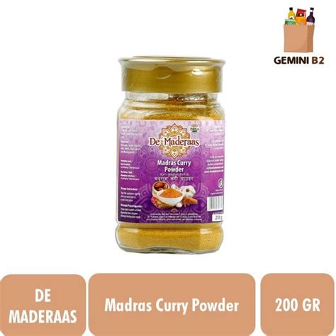 De Maderaas Madras Curry Powder Bumbu Kari Bubuk Kari 200g Lazada