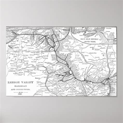 Lehigh Valley Railroad Map 1903 Poster | Zazzle