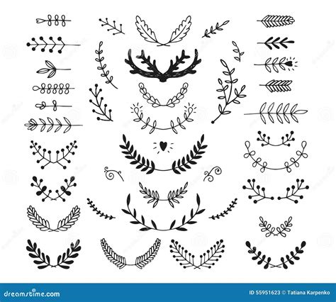 Laurels Wreath Collection Cartoon Vector 60886651