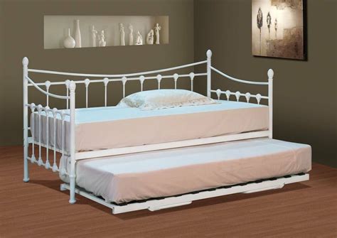 Stunning White Metal Day Bed with or without Trundle and Mattress ...