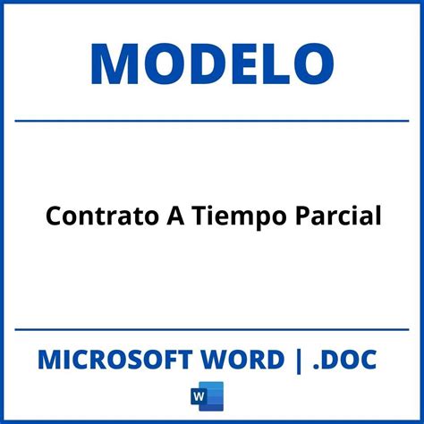 Modelo De Contrato A Tiempo Parcial En Word