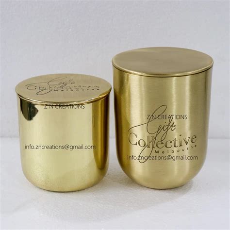 Custom Brass Candle Jar Gold 8oz 10oz 12oz 14oz Candle Making Tin Luxury Copper Containers