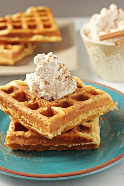 Eggnog Waffles with Cinnamon Whipped Cream - Cook Nourish Bliss