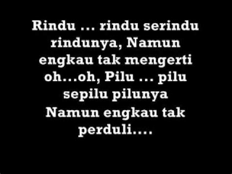 Lirik Lagu Rindu Serindu Rindunya