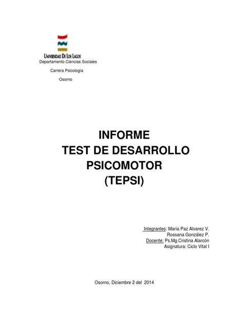 Informe Tepsi 1 Sicología Y Ciencia Cognitiva Conceptos Psicologicos