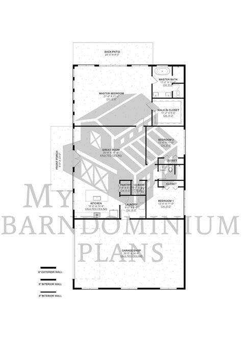 The Fulmar Plan 3 Bedroom Barndominium Floor Plan Etsy