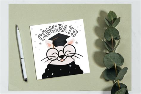 Cat Graduation Card, Cat Card, Cat Congratulations Card