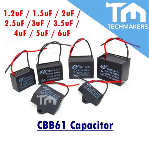 CBB61 Fan Capacitor Condenser 450VAC 50 60Hz 1 2uF 1 5uF 2uF 2 5uF 3uF