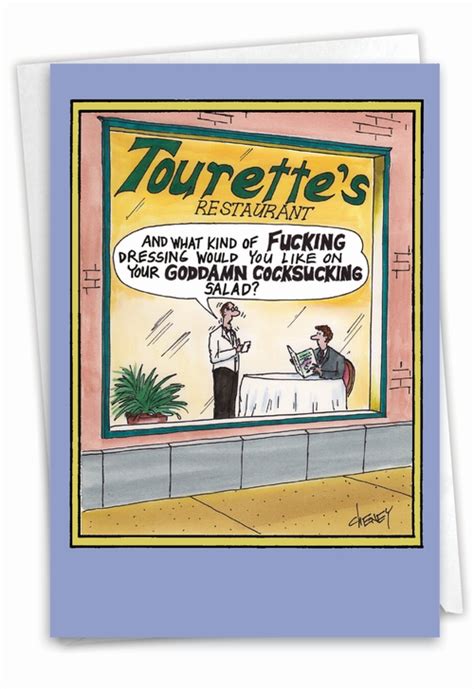 Tourettes Restaurant Humor Birthday Greeting Card