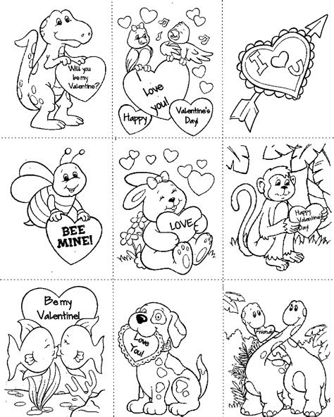 Valentine Card Coloring Pages