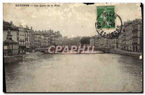 Carte Postale Ancienne Bayonne Les Quais De La Nive Manuskript