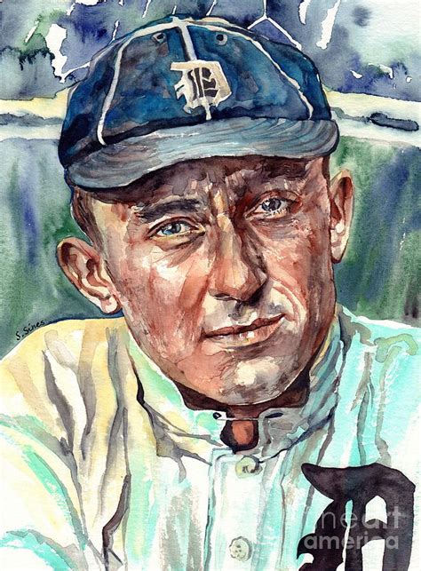 Ty Cobb Portrait Painting By Suzann Sines Fine Art America