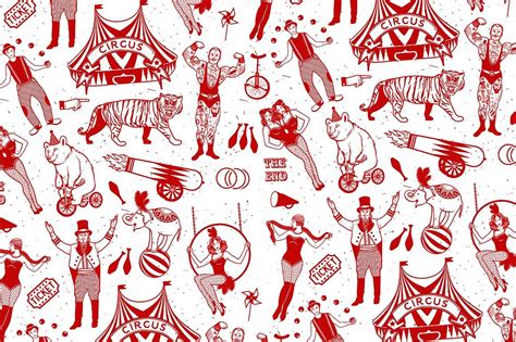 Seamless Circus Pattern. | Circus illustration, Circus, Circus design