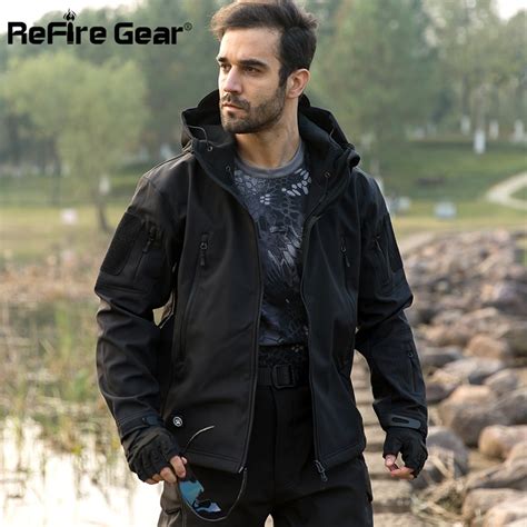 Soft Shell Military Jacket Hooded Windbreaker Tactical