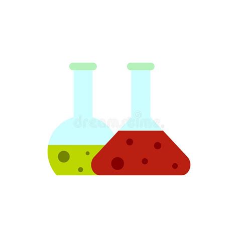 Icono De Los Frascos Del Laboratorio Estilo Plano Stock de ilustración