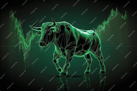 Premium Photo | A bull with a green background and a green background ...