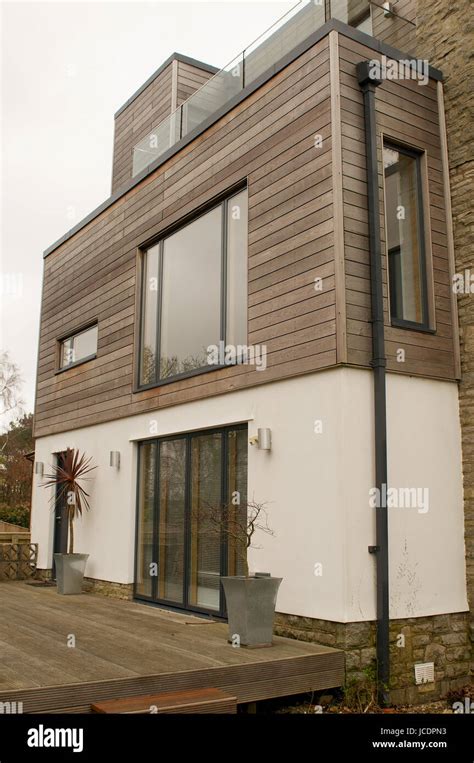 Exterior of a modern detached house Stock Photo - Alamy