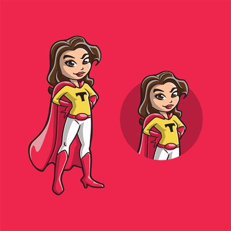 Friendly Strong Superwoman Cartoon Character 11514569 Vector Art At