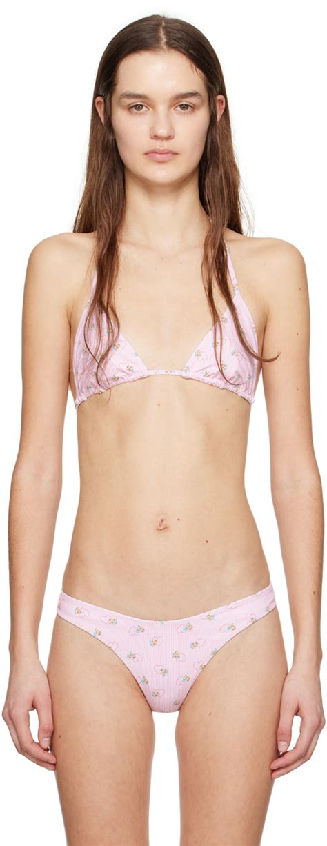 Pink Nick Reversible Bikini Top By Frankies Bikinis On Sale