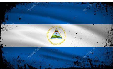 Nuevo Abstracto vector de fondo bandera de Nicaragua con estilo grunge stroke. Nicaragua Día de ...