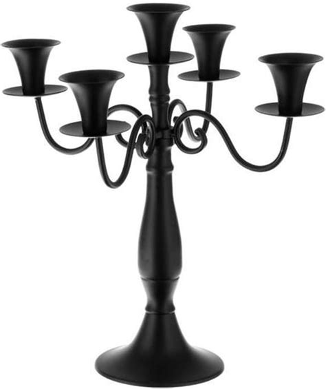 Pegane Bougeoir Chandelier Branches En M Tal Style Baroque Noir