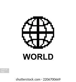 Pixel Art World Icon Stock Vector Royalty Free Shutterstock