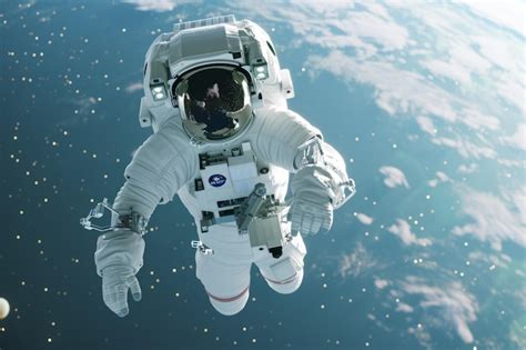 Astronauta En Traje Espacial Flotando En La Inmensidad Del Espacio Con