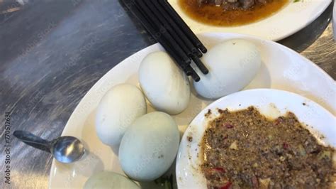 Egg With Embryo Vietnamese Delicacy Balut Boiled Developing Duck