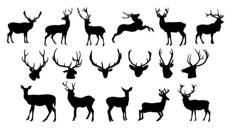 Vector deer silhouette collection 26399242 Vector Art at Vecteezy