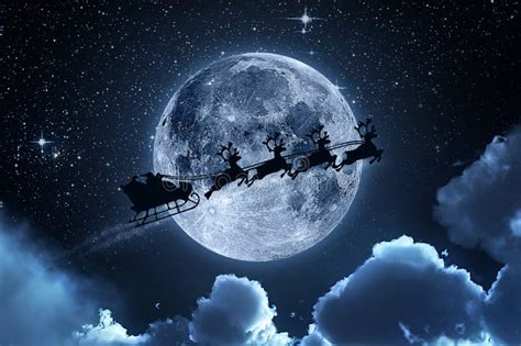 Santa Claus Flying On The Sky Stock Illustration Image 46448361