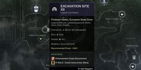 Destiny 2 Legend Master Excavation Site XII Lost Sector Guide