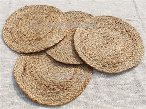 Handmade Jute Placemat 12 Inch Round Rustic Jute Placemats Etsy