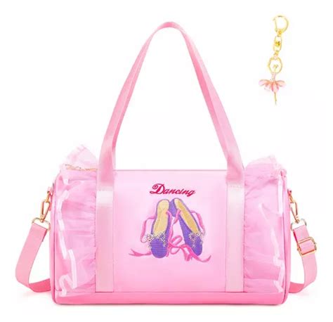 Mochila De Baile De Ballet Con Llavero Para Niñas Pink3 Of Envío gratis