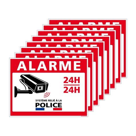 Autocollants Alarme Lot De Stickers Alarme S Curit Protection