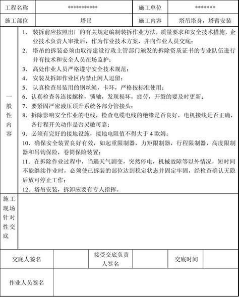 塔吊安拆安全技术交底word文档在线阅读与下载无忧文档