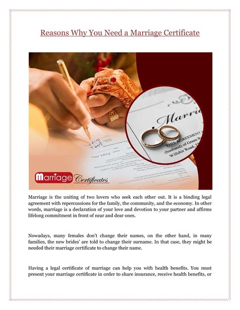 Reasons Why You Need A Marriage Certificate By Marriagecertificates Issuu