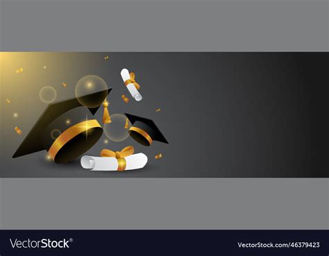 Graduation Banner Design With Space Royalty Free Vector