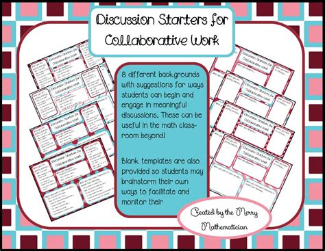 Discussion Starters For Collaborative Work Teaching Resources