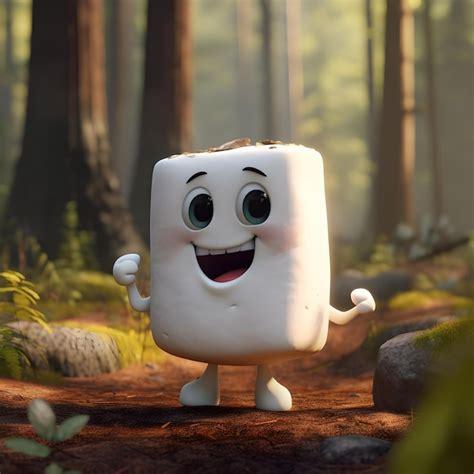 Premium Photo | A cartoon of a marshmallow with a face that says'happy ...