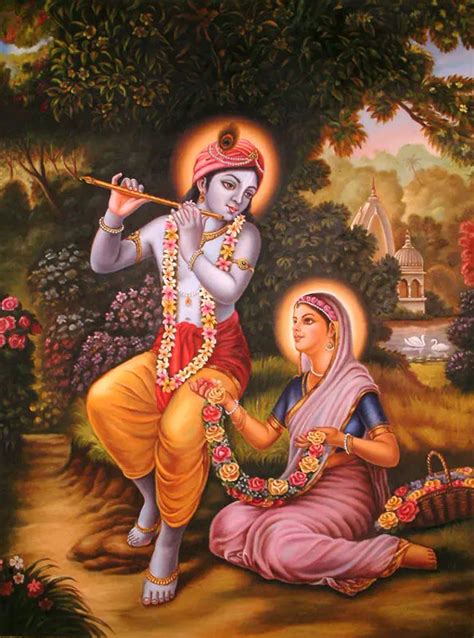 Painting of Radha Krishna: the Divine Couple | Oil on Canvas | Exotic India Art