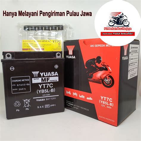 Yuasa YT7C Aki Motor 12v 6Ah Lazada Indonesia