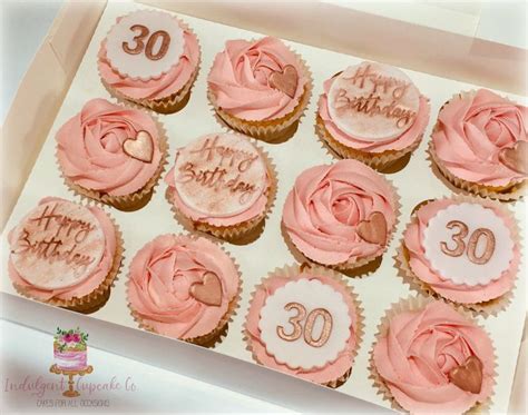 Pink And Rose Gold Th Cupcakes For Birthdays