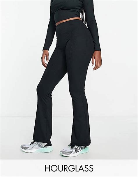 Asos 4505 Hourglass Slim Kick Flare Legging With Deep Wrap Waistband In