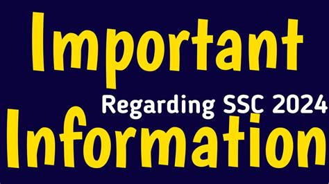 Important Information Regarding SSC 2024 SSC 2024 Important