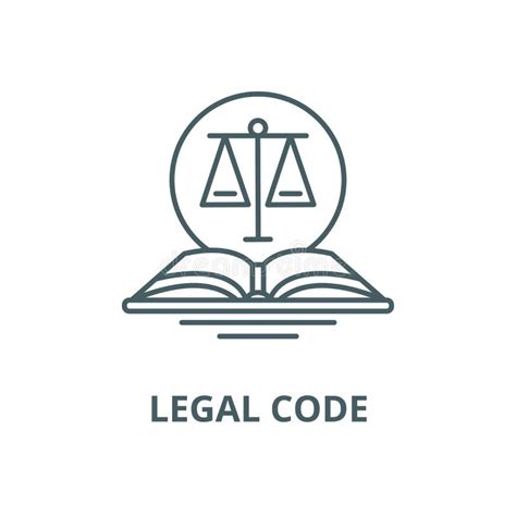 Legal Code Line Icon Concept Legal Code Flat Vector Symbol Sign