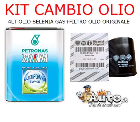 KIT CAMBIO OLIO FIAT PANDA 1 2 1 4 OLIO SELENIA GAS 5W40 FILTRO OLIO