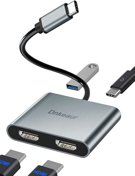 Adaptador USB C A HDMI Doble Divisor USB C 2 Monitores De